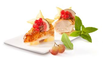 Poularde, Ananas, Marone