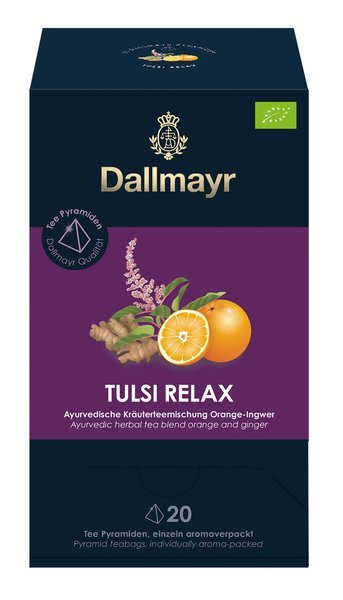 Tulsi Relax Bio Ayurvedische Kräuterteemischung Orange - Ingwer Tulsi Relax Bio Ayurvedische Kräuterteemischung Orange - Ingwer