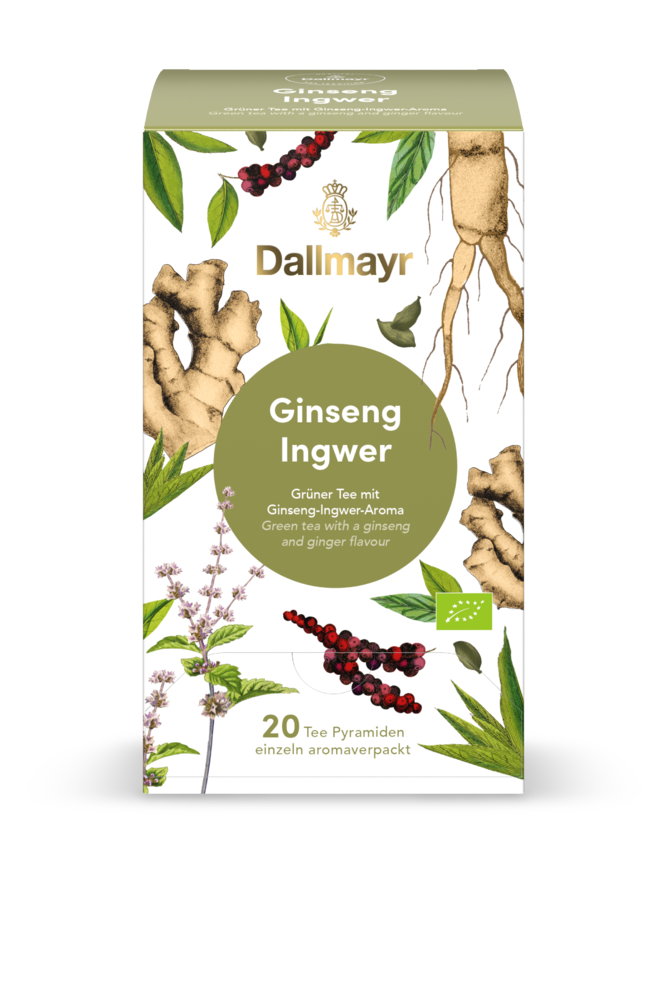 Ginseng Ingwer Bio Grüner Tee mit Ginseng-Ingwer-Aroma