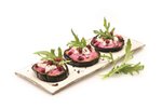 Aubergine, Beete, Ziegenkäse Aubergine, Beete, Ziegenkäse