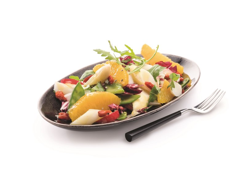 Spargel, Radicchio, Orange Spargel, Radicchio, Orange