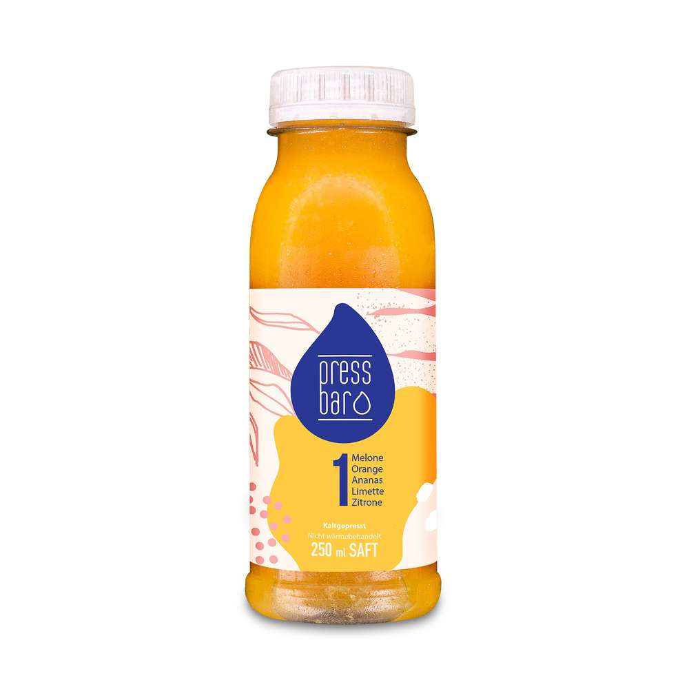 Saft aus Orange, Ananas, Limette, Zitrone, Cantaloupe Saft aus Orange, Ananas, Limette, Zitrone, Cantaloupe
