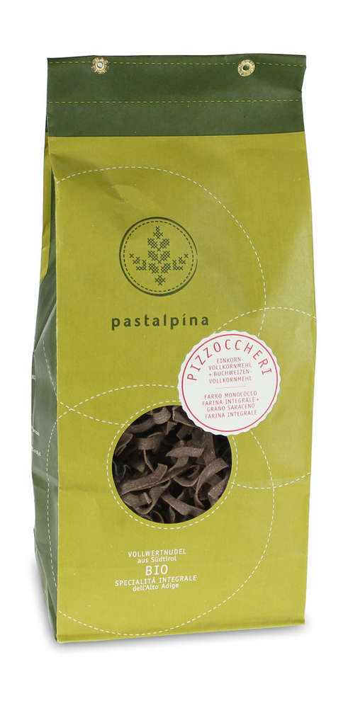 Pizzoccheri aus Einkorn- und Buchweizenvollkornmehl Bio, frisch vermahlen, Südtirol Pizzoccheri aus Einkorn- und Buchweizenvollkornmehl Bio, frisch vermahlen, Südtirol