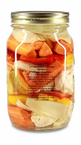 Morgan's Giardiniera - süßsauer eingelegtes Gartengemüse Morgan's Giardiniera - süßsauer eingelegtes Gartengemüse