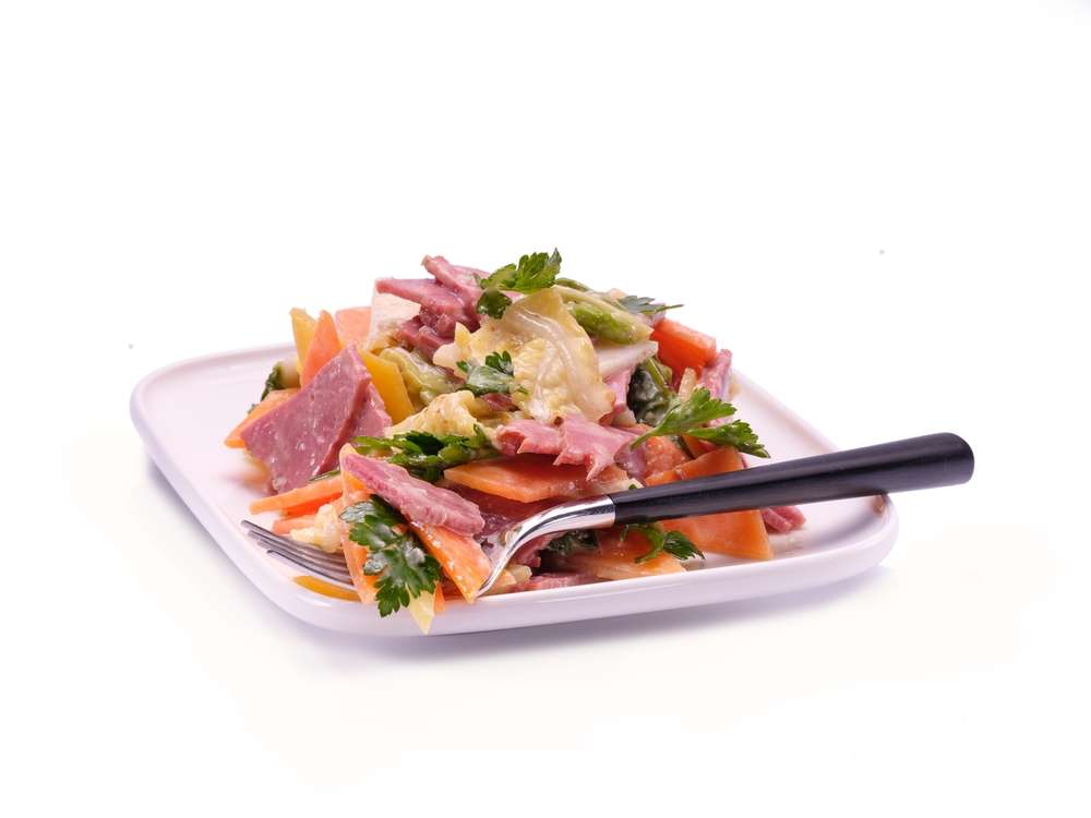 Pastrami, Wirsing, Meerrettich Pastrami, Wirsing, Meerrettich