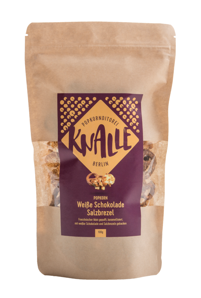 Popcorn mit weißer Schokolade und Salzbrezeln Popcorn mit weißer Schokolade und Salzbrezeln