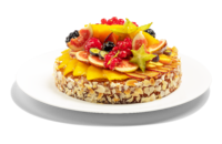 Obstkuchen mit frischen Früchten Obstkuchen mit frischen Früchten