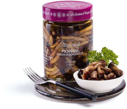Pioppini Pilze süßsauer mit Olivenöl Pioppini Pilze süßsauer mit Olivenöl