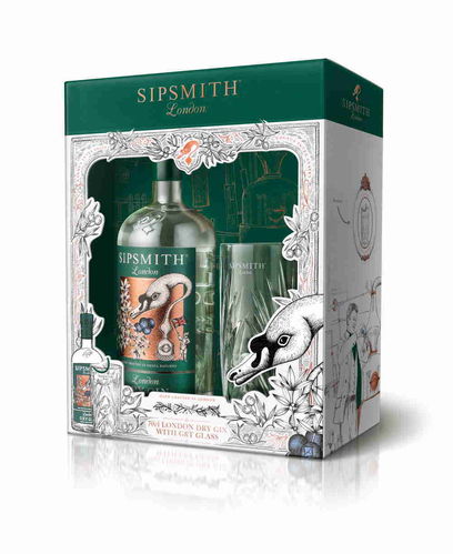Sipsmith London Dry Gin mit Gin Tonic Glas Sipsmith London Dry Gin mit Gin Tonic Glas