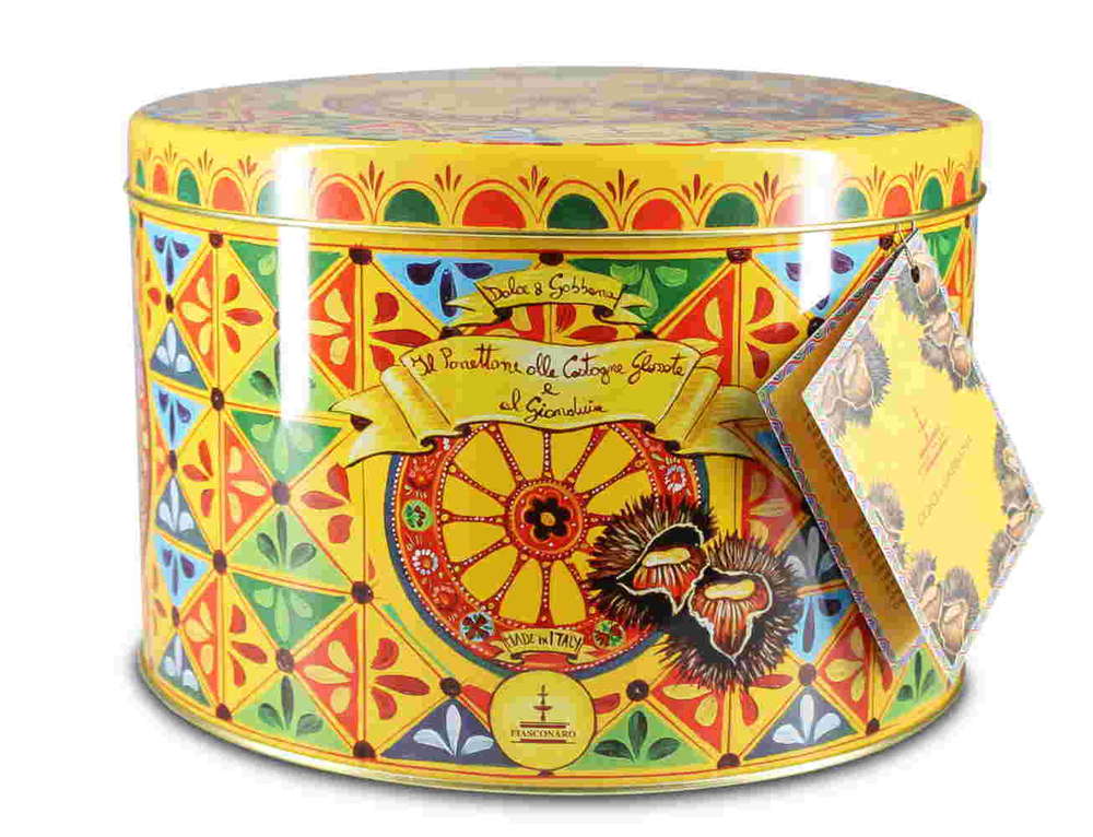 Panettone mit kandierten Maronen und Gianduja-Haselnuss-Schokolade Dolce&Gabbana by Fiasconaro Panettone mit kandierten Maronen und Gianduja-Haselnuss-Schokolade Dolce&Gabbana by Fiasconaro