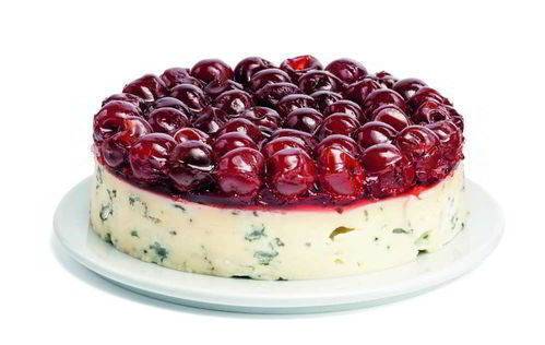Fourme d´Ambert mit Griottines Kirschen Fourme d´Ambert mit Griottines Kirschen