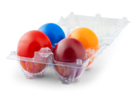 Bunte Eier gekocht, Größe M, 4 Stück