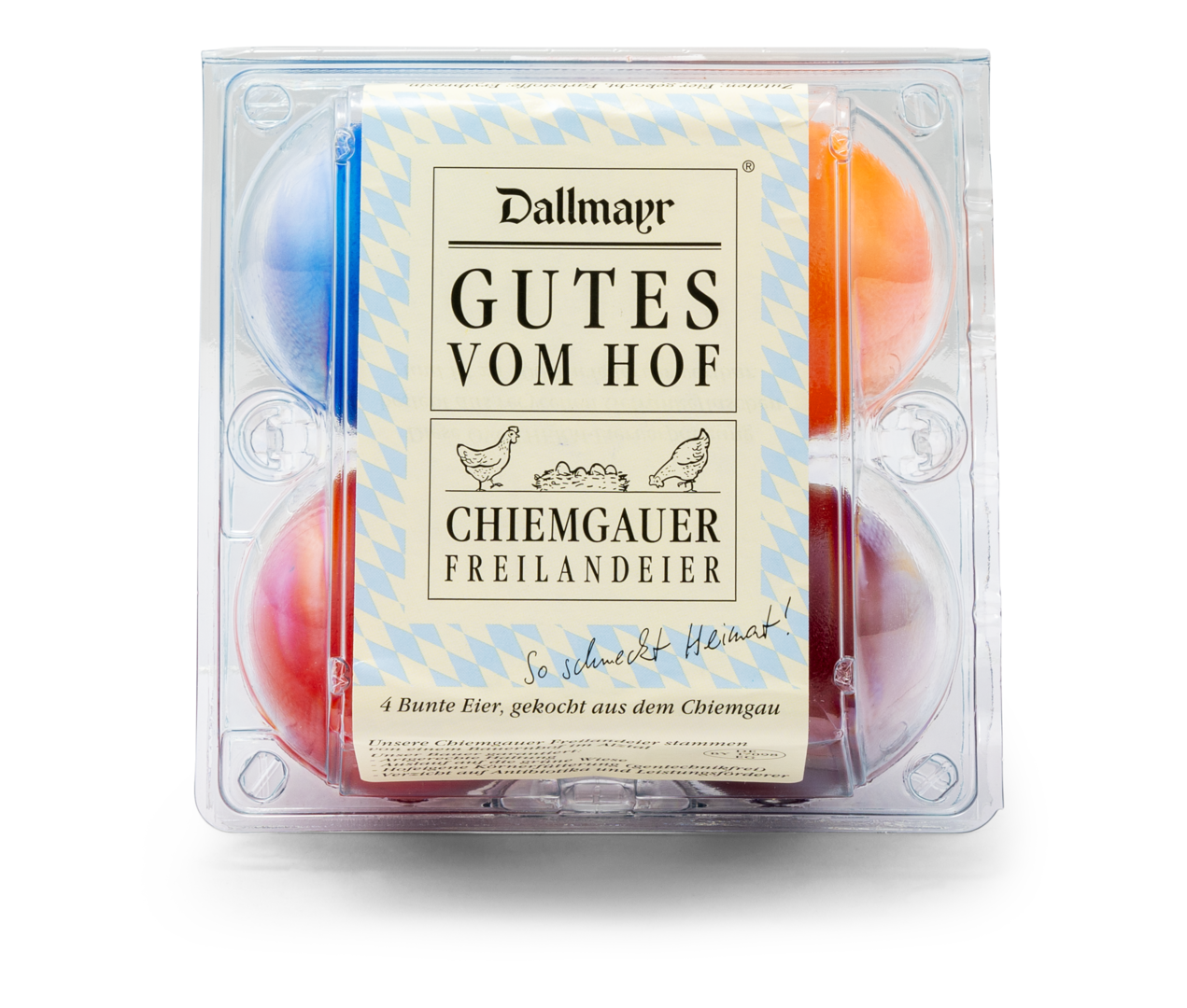 Bunte Eier gekocht, Größe M, 4 Stück Bunte Eier gekocht, Größe M, 4 Stück
