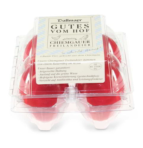 Bunte Eier gekocht, Größe M, 4 Stück Bunte Eier gekocht, Größe M, 4 Stück