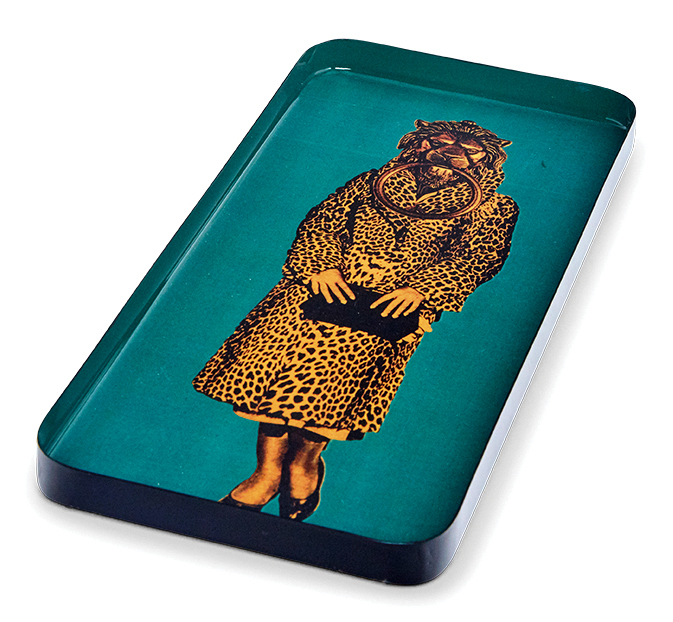 Tablett Leopard rechteckig Curiosito 12,5x29cm