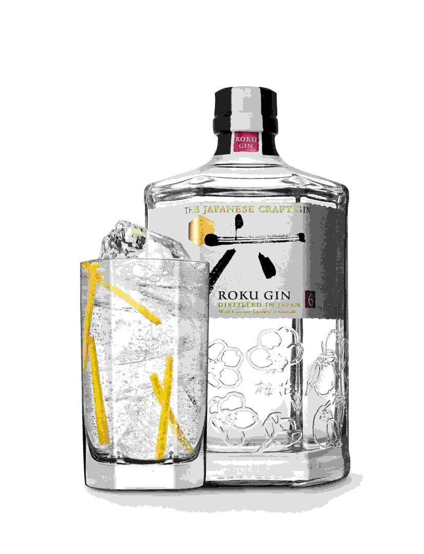 Roku Gin mit Premium Longdrinkglas Roku Gin mit Premium Longdrinkglas