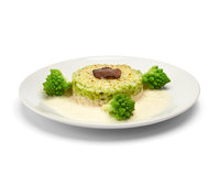 Trüffelrisotto mit Champagnersauce und Romanesco, für 2 Personen Trüffelrisotto mit Champagnersauce und Romanesco, für 2 Personen