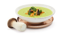 Avocadosuppe mit Kräuterseitlingen Avocadosuppe mit Kräuterseitlingen