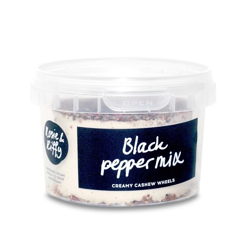 Cashew Aufstrich Pfeffer, vegane Käse-Alternative mit Pfeffermix Cashew Aufstrich Pfeffer, vegane Käse-Alternative mit Pfeffermix