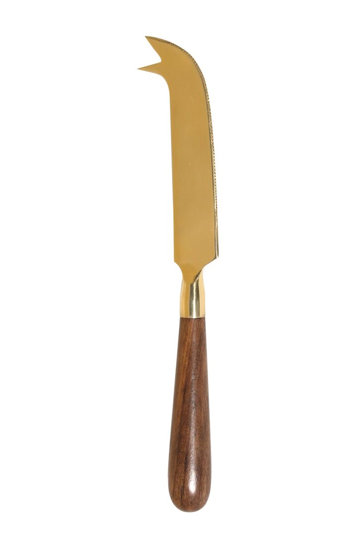 Käsemesser gold mit Holzgriff