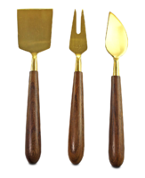 Käseset gold mit Holzgriff