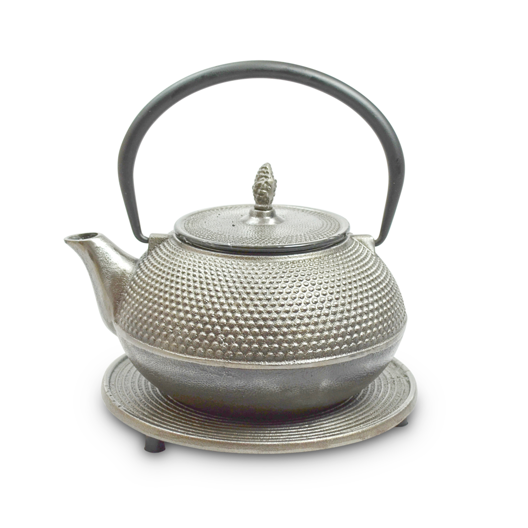 Teekanne silber mit Untersatz - Arare-