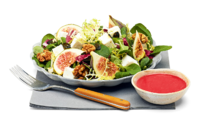 Blattsalat mit Schafskäse und Feige