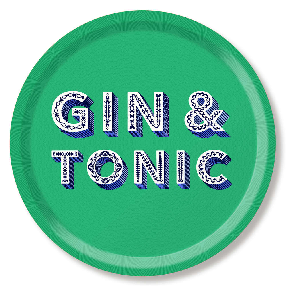 Tablett Gin Tonic Grün Tablett Gin Tonic Grün