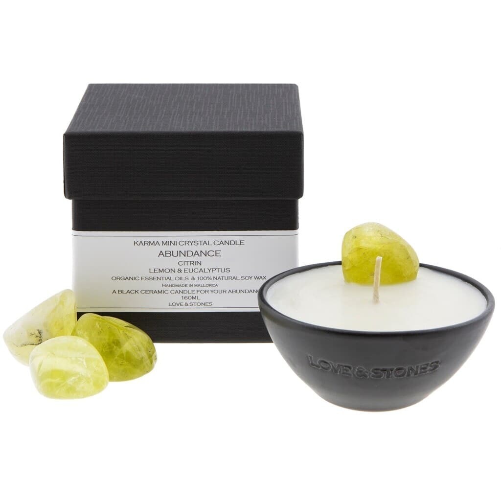 Duftkerze Abundance Citrin Keramik Love and Stones