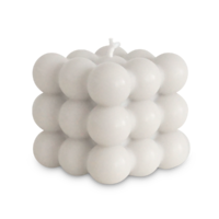 Bubble Kerze Austern weiß 6x6cm