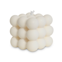 Bubble Kerze weiß 6x6cm