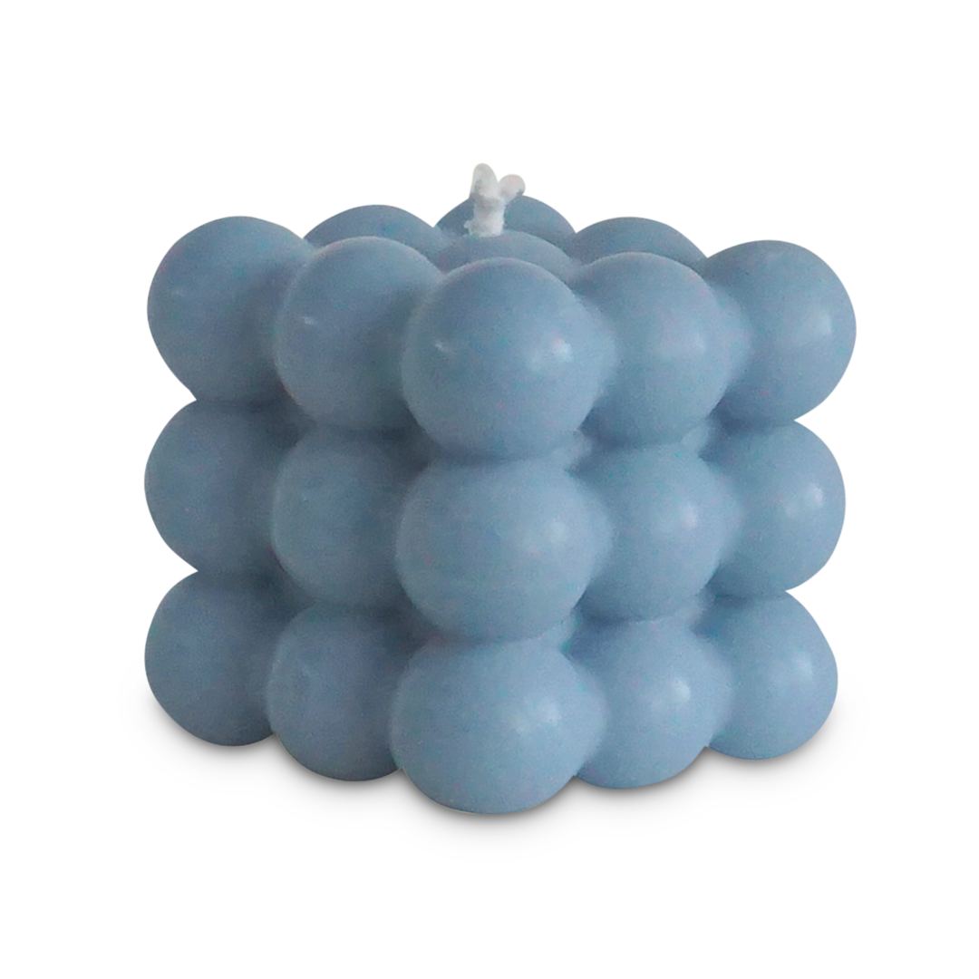 Bubble Kerze hellblau 6x6cm