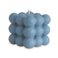 Bubble Kerze hellblau 6x6cm