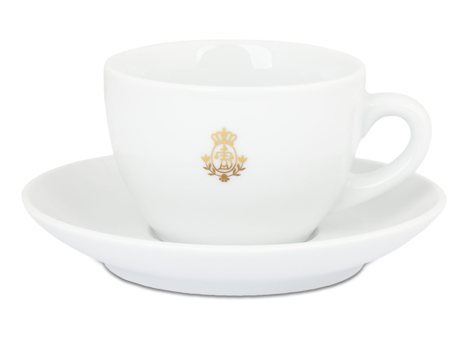 Image of Cappuccinotasse weiß mit Krone
