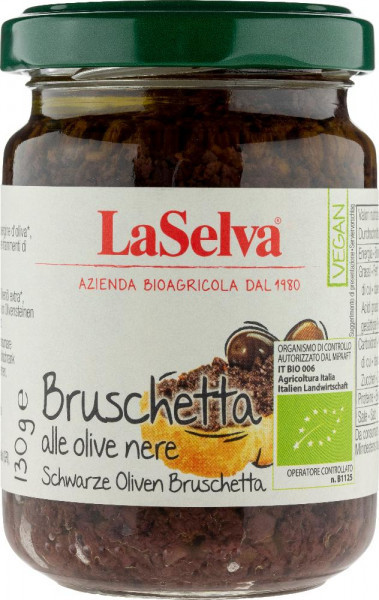 Schwarze Oliven Bruschetta Bio
