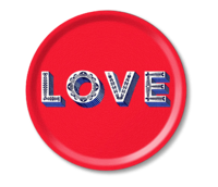 Tablett Love rot