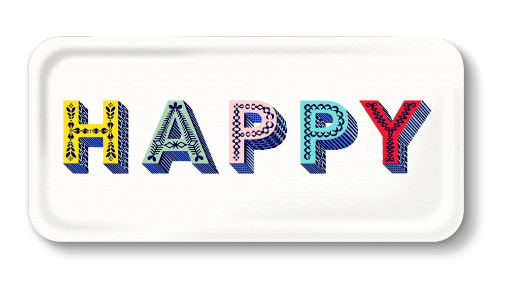 Tablett HAPPY bunt Tablett HAPPY bunt