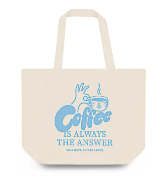 Image of Tasche blau "Coffee is always the answer"