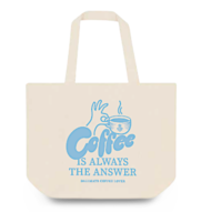 Tasche blau "Coffee is always the answer"