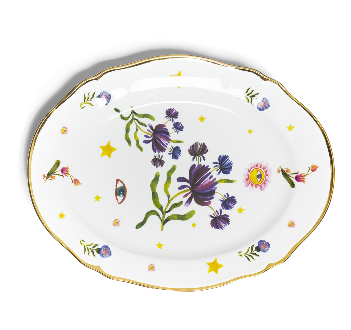Platte oval Floral Bitossi 34cm Platte oval Floral Bitossi 34cm