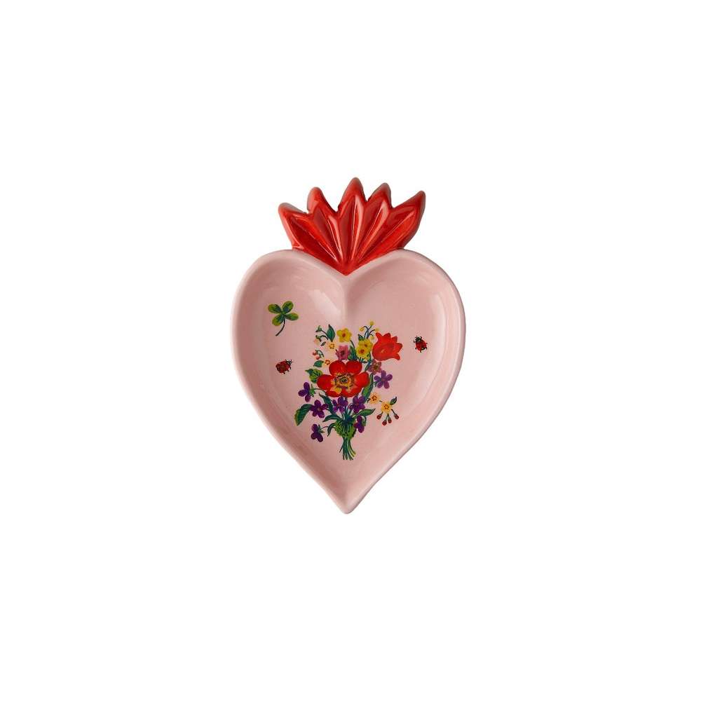 Schale Herz Pink Floral Bitossi 17x11,5cm