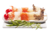 Fischspieß Edelfisch, Garnele, Tomate Fischspieß Edelfisch, Garnele, Tomate