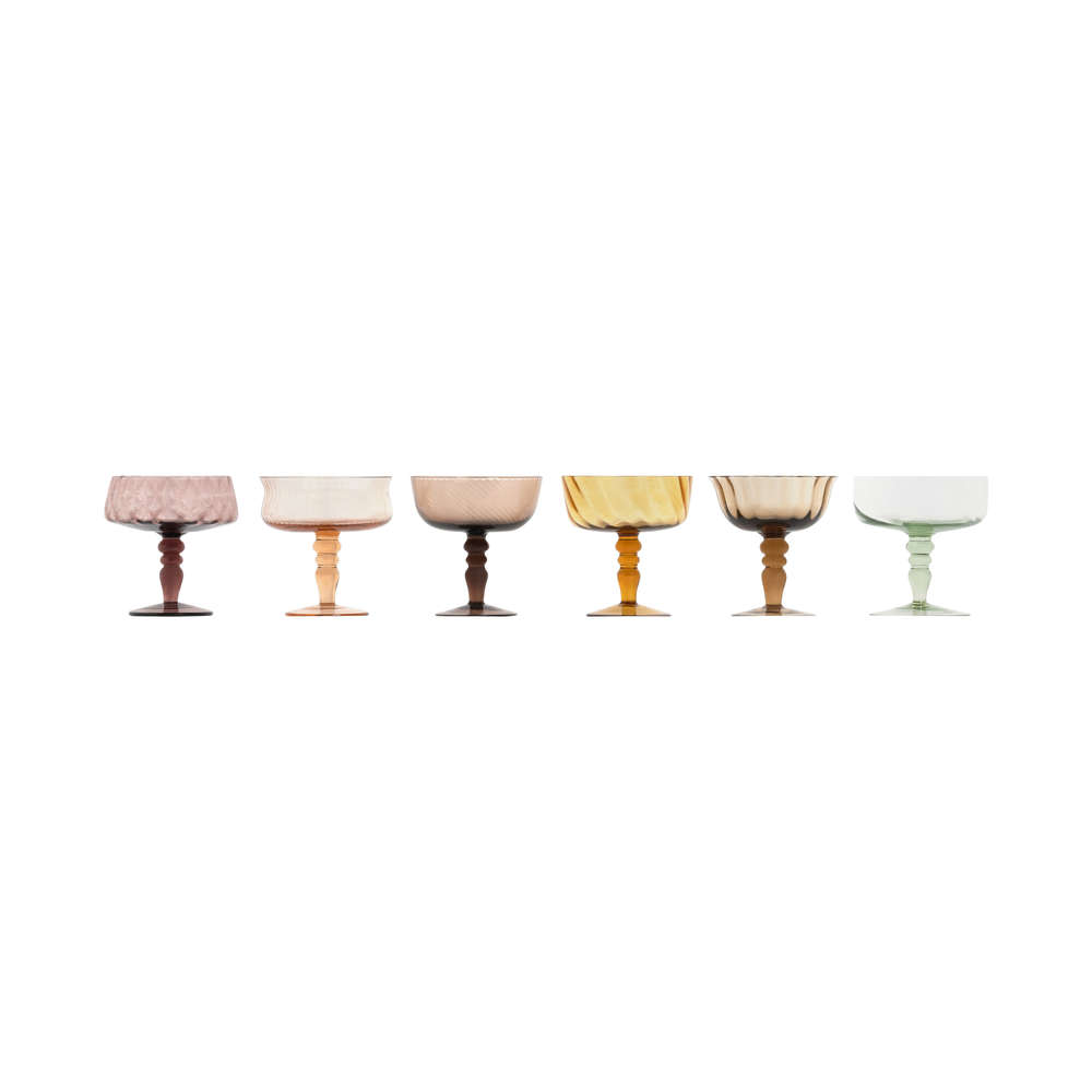 Coupe Champagne 6er Set Bernstein Rosa Bitossi 11cm Coupe Champagne 6er Set Bernstein Rosa Bitossi 11cm