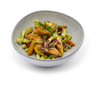 Strozzapreti, Ofengemüse, Vinaigrette Strozzapreti, Ofengemüse, Vinaigrette