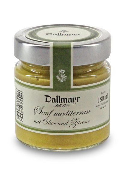 Senf mediterran mit Olive und Zitrone Dallmayr Senf mediterran mit Olive und Zitrone Dallmayr
