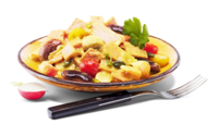 Kalbfleisch, Käferbohne, Radieschen Kalbfleisch, Käferbohne, Radieschen