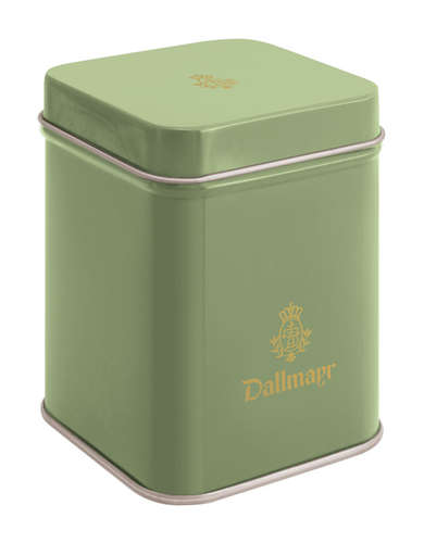 Teedose leer, hellgrün Dallmayr Logo, Inhalt 50g Teedose leer, hellgrün Dallmayr Logo, Inhalt 50g