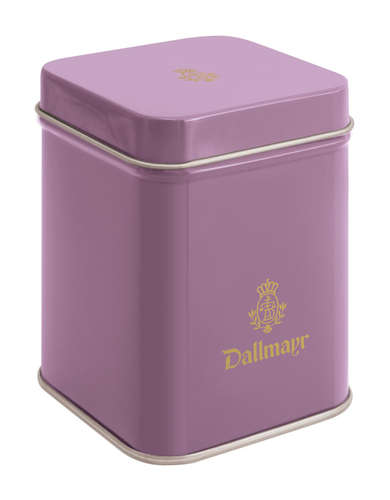 Teedose leer, flieder Dallmayr Logo, Inhalt 50g Teedose leer, flieder Dallmayr Logo, Inhalt 50g