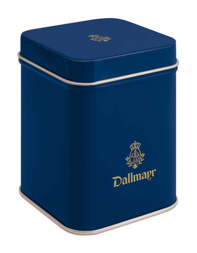 Teedose leer, dunkelblau Dallmayr Logo, Inhalt 50g Teedose leer, dunkelblau Dallmayr Logo, Inhalt 50g