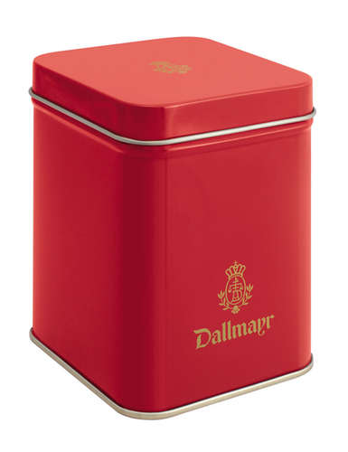 Teedose leer, rot Dallmayr Logo, Inhalt 100g Teedose leer, rot Dallmayr Logo, Inhalt 100g